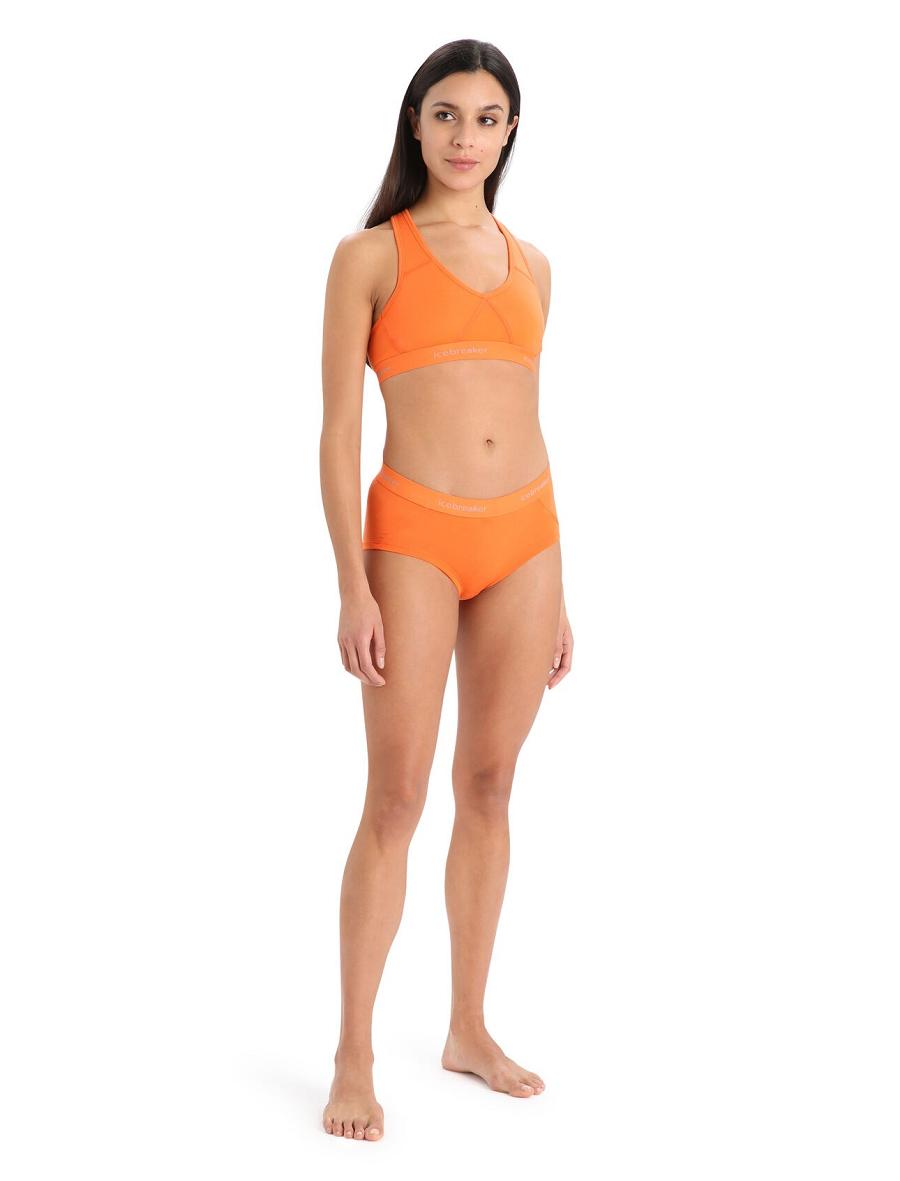 Sous Vêtement Icebreaker Merino Sprite Hot Pants Femme Orange | FR 1705QMAZ